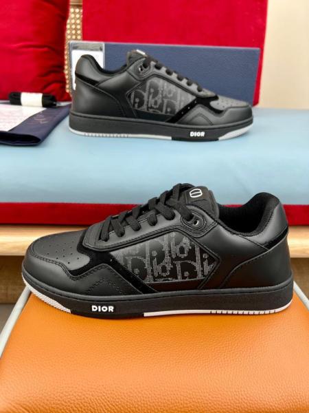 Dior B27 Low Black Dior Oblique Galaxy Leather Grey