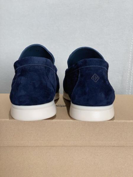 Loro Piana Summer Walk Loafers Suede Navy blue
