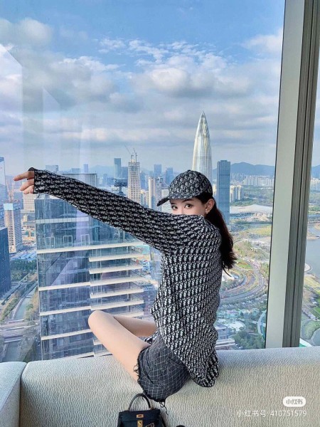 DIOR Shirt Men's Beige Marine Blue