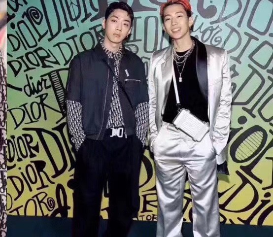 DIOR Shirt Men's Beige Marine Blue