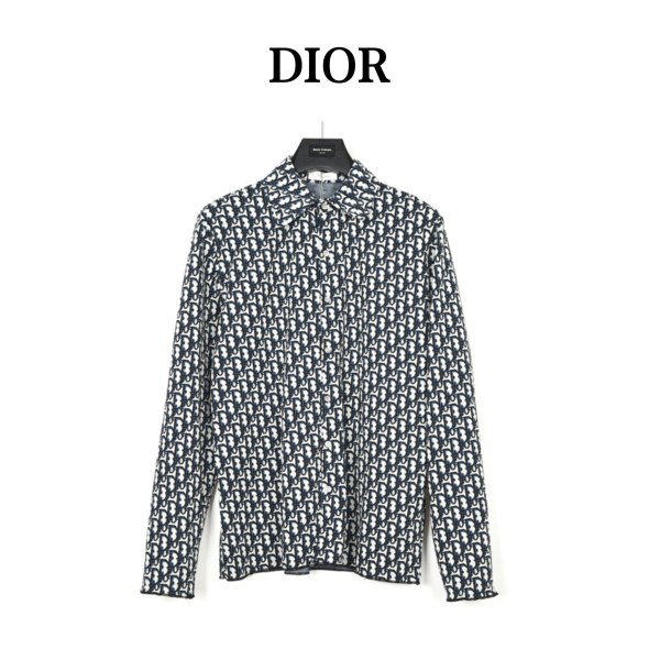DIOR Shirt Men's Beige Marine Blue