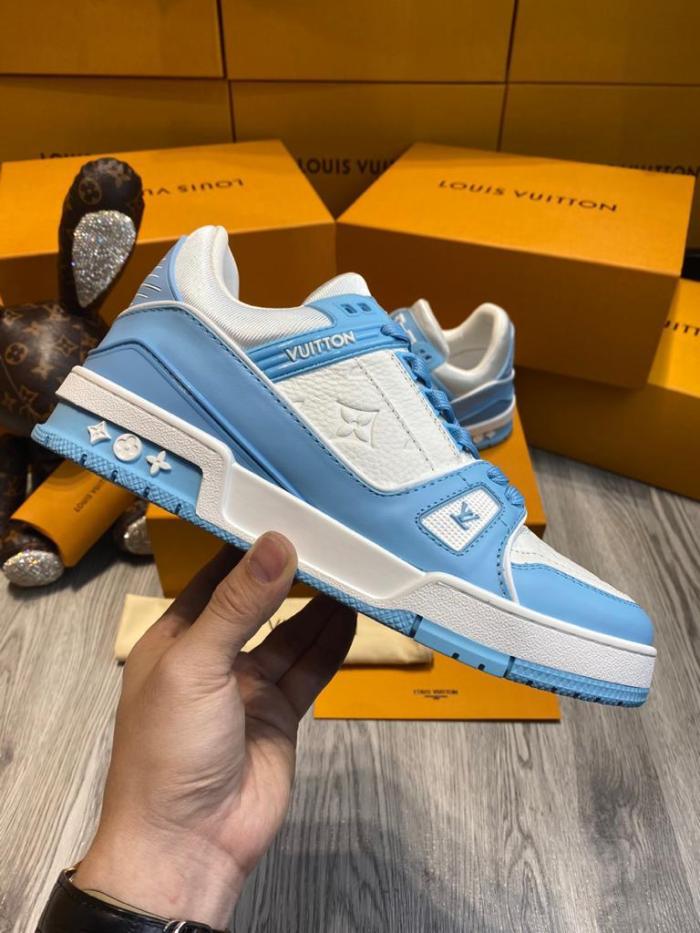 Louis Vuitton Trainer Low White Sky Blue
