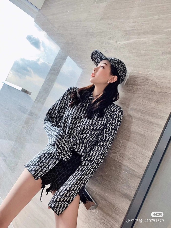 DIOR Shirt Men's Beige Marine Blue