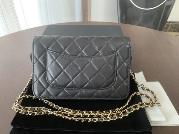 CHANEL WOC Lambskin Prosperity Bag Zipper Bag Chain Bag Mahjong Bag Shoulder Bag Crossbody Bag Regular Women's Black AP0250-Y01295-C3906 size 19.2*3.5*12.3 cm