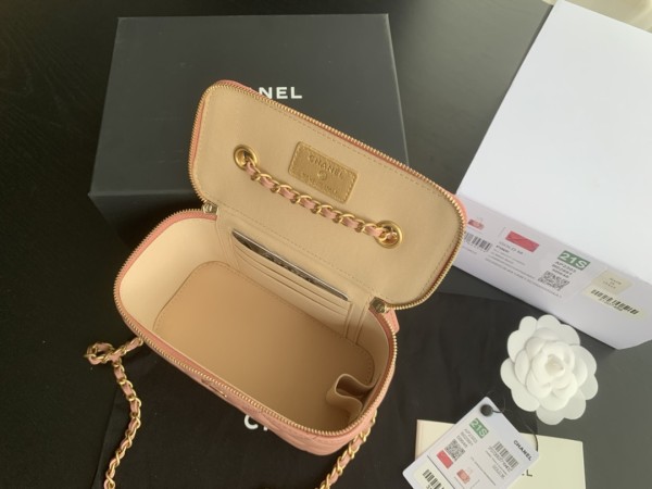 CHANEL Sheepskin Long Box Bag, Shoulder Bag, Crossbody Bag Women's Dried Rose Pink AP2303-B02916-NR647 size 16*10*8 cm