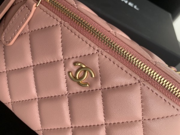 CHANEL Sheepskin Long Box Bag, Shoulder Bag, Crossbody Bag Women's Dried Rose Pink AP2303-B02916-NR647 size 16*10*8 cm