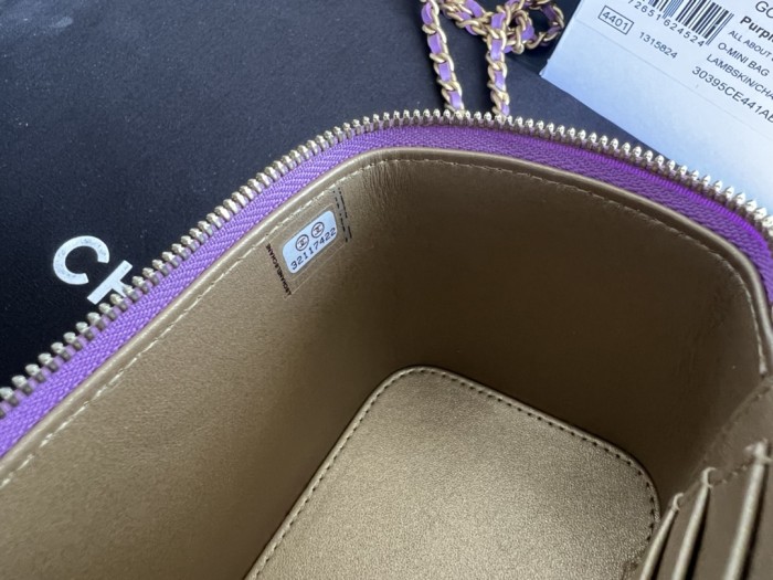 CHANEL 22SS Sheepskin Box Bag, Shoulder Bag, Crossbody Bag Women's Purple AP2303-B08034-NH623 size 16*8*10 cm