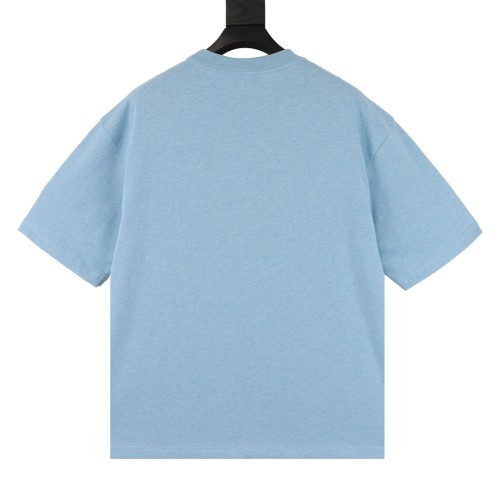 Balenciaga Drop Shoulder Sleeve T Shirt Unisex Light Blue