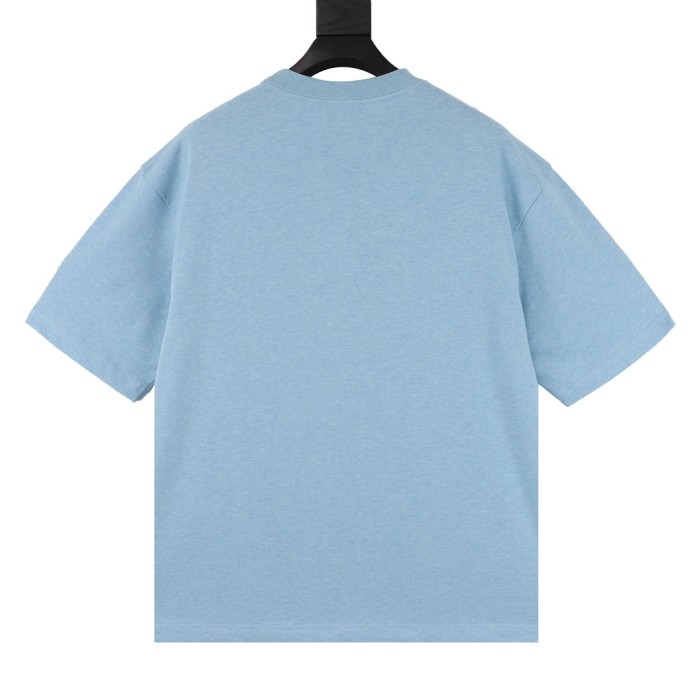 Balenciaga Drop Shoulder Sleeve T Shirt Unisex Light Blue