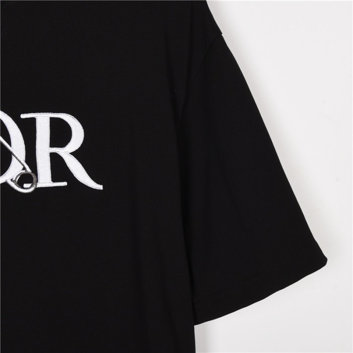 DIOR knitted round neck short-sleeved T-shirt men's black