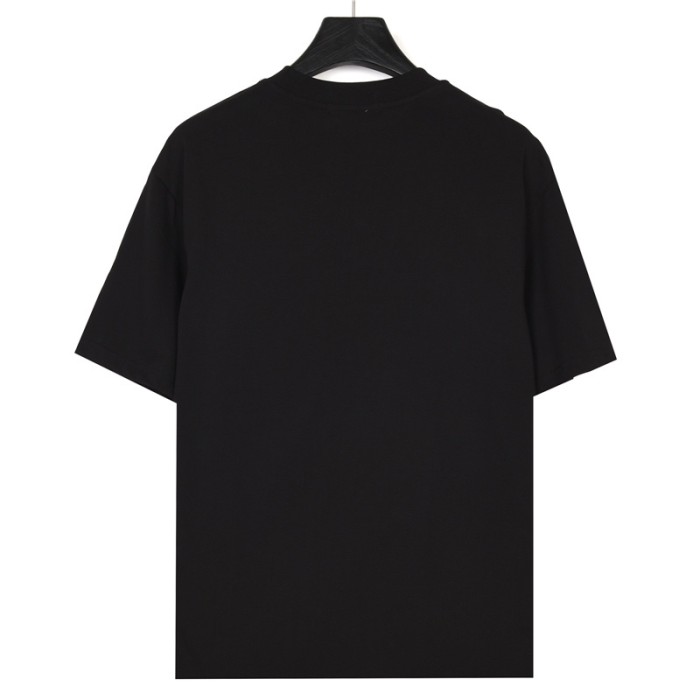 DIOR knitted round neck short-sleeved T-shirt men's black