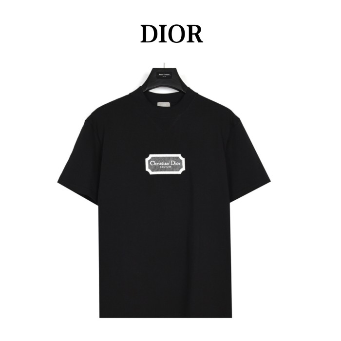 DIOR Logo Patch Round Neck T Shirt