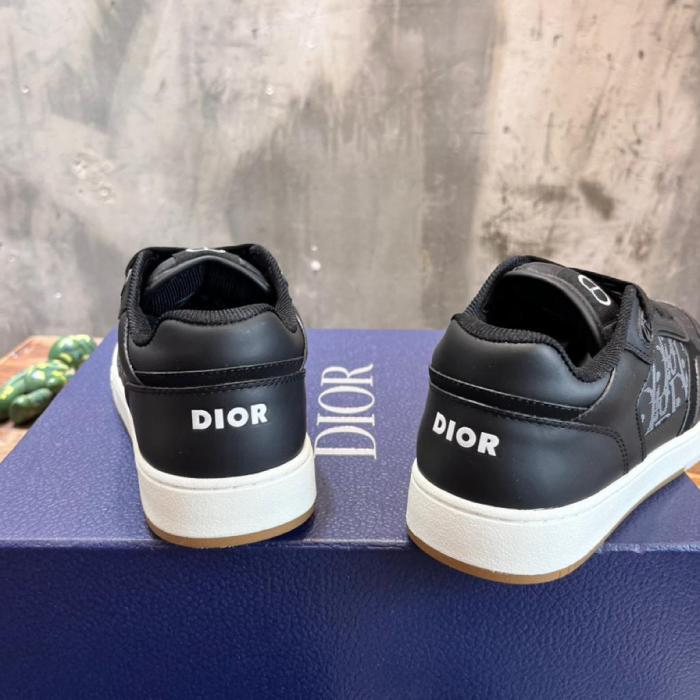 Dior B27 Low ERL Black Smooth Calfskin and Dior Oblique Galaxy Leather