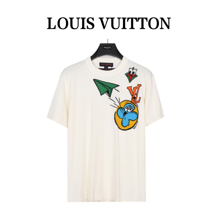 LOUIS VUITTON Monogram Comics Intarsia Short Sleeved Crewneck