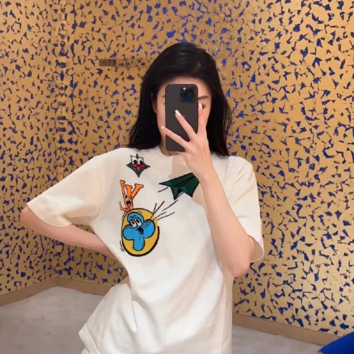 LOUIS VUITTON Monogram Comics Intarsia Short Sleeved Crewneck