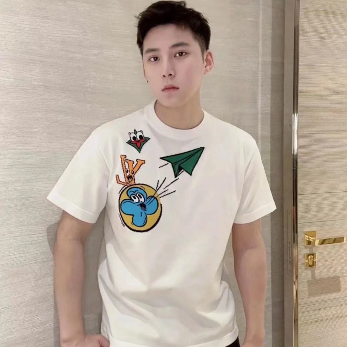 LOUIS VUITTON Monogram Comics Intarsia Short Sleeved Crewneck