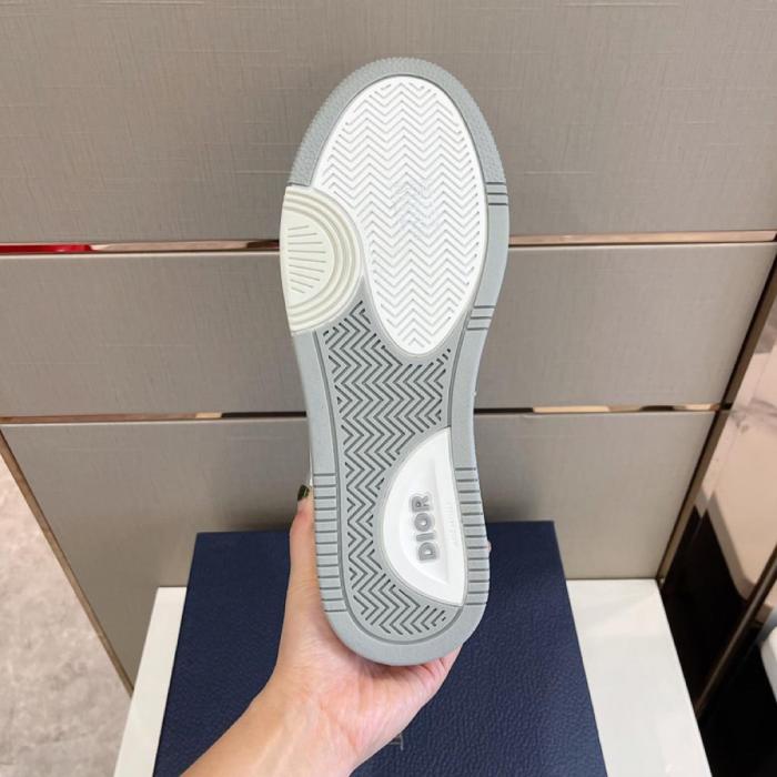 Dior B27 High White and Gray Smooth Calfskin with White Dior Oblique Galaxy Leather