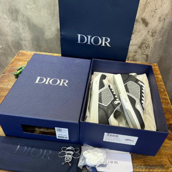 Dior B27 Low Anthracite White Dior Oblique Jacquard Ruthenium Metallic Threads