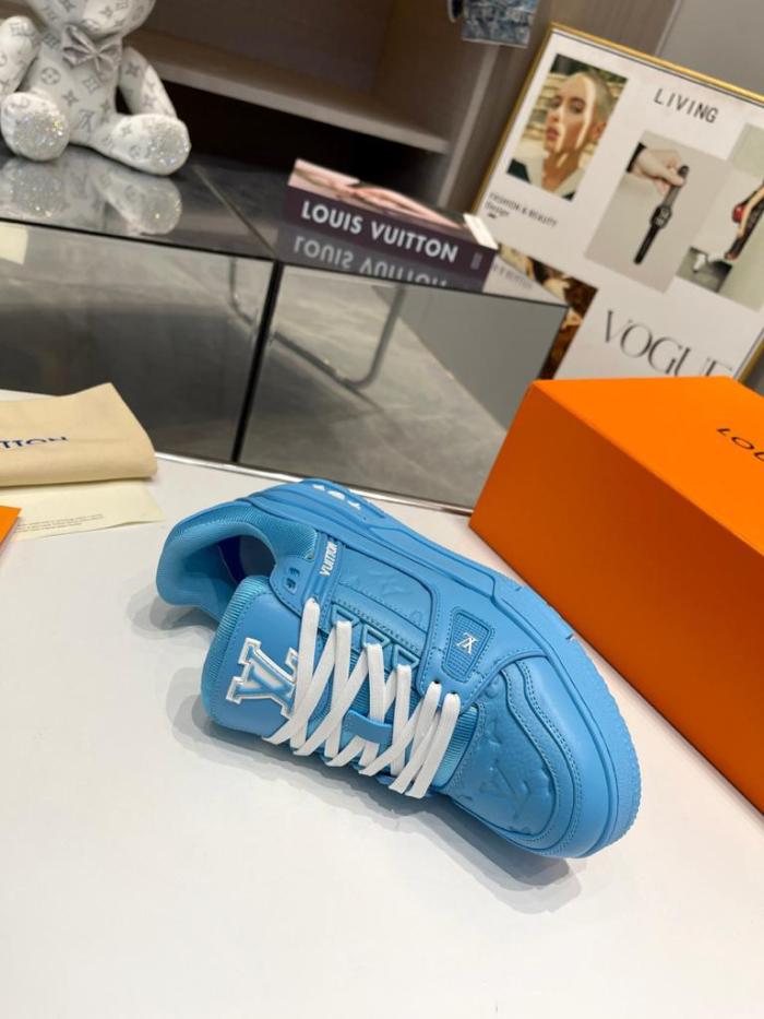 Louis Vuitton Trainer Blue Embossed Monogram