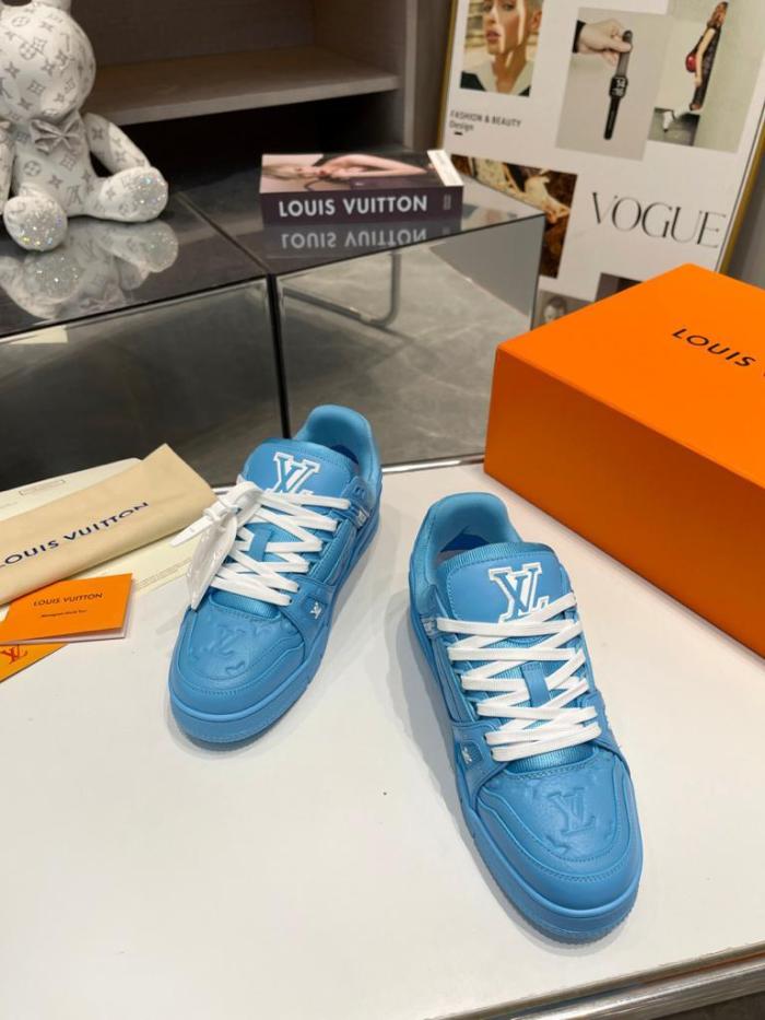 Louis Vuitton Trainer Blue Embossed Monogram