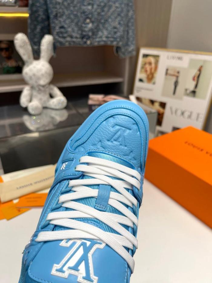 Louis Vuitton Trainer Blue Embossed Monogram