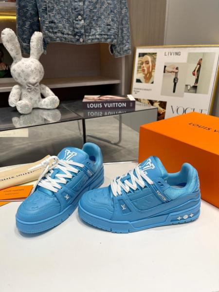 Louis Vuitton Trainer Blue Embossed Monogram