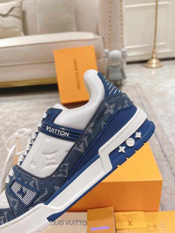Louis Vuitton LV Trainer Monogram Denim White Blue