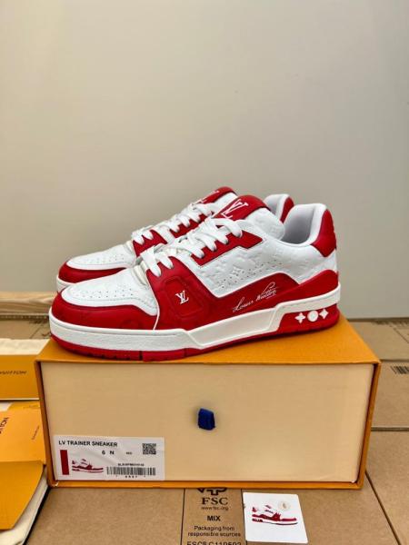 Louis Vuitton Trainer #54 Signature Red White