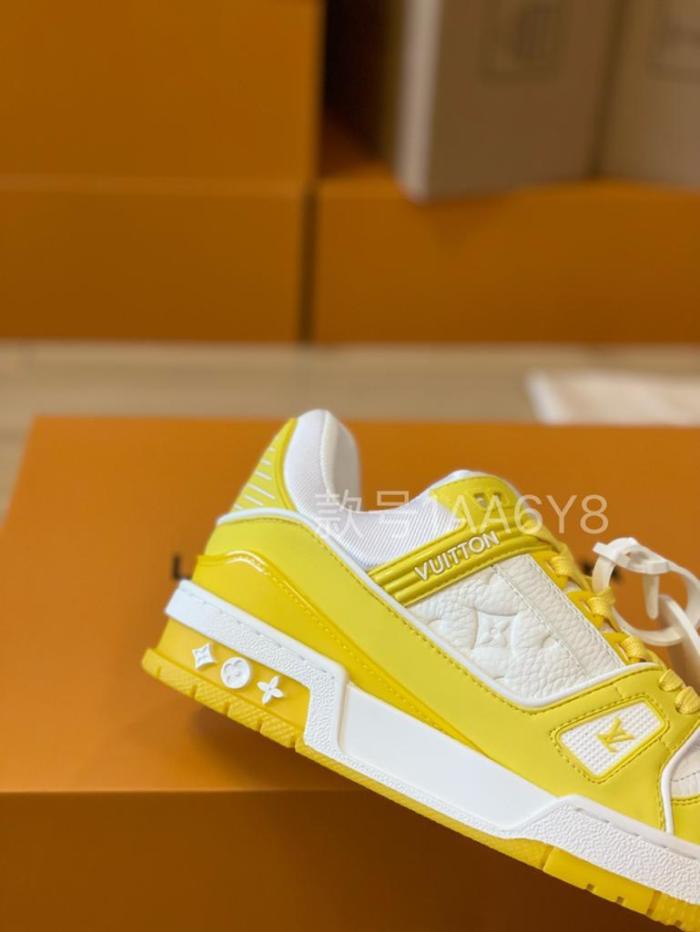 Louis Vuitton Trainer Yellow White Monogram