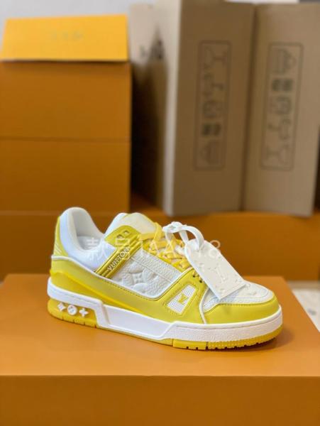 Louis Vuitton Trainer Yellow White Monogram
