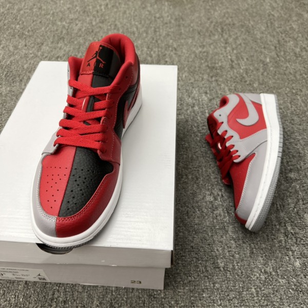 Jordan 1 Low SE Homage Split Gym Red Cement Grey (Women's)