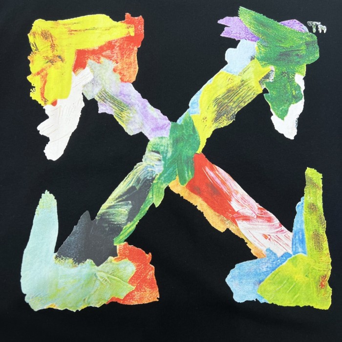 OFF WHITE Brush Arrows Slim Logo Print Skate T shirt