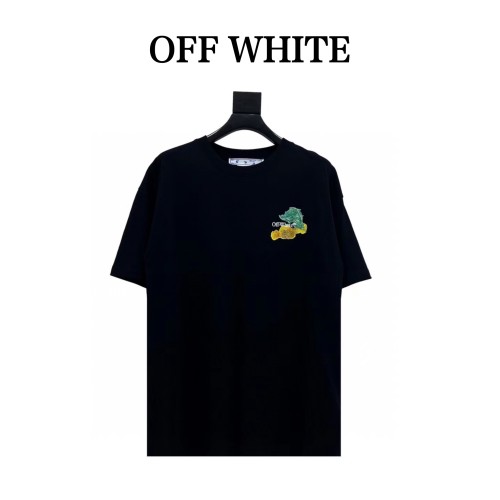 OFF WHITE Brush Arrows Slim Logo Print Skate T shirt