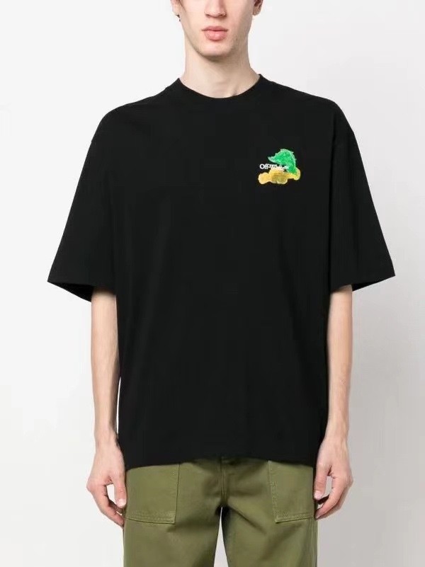 OFF WHITE Brush Arrows Slim Logo Print Skate T shirt