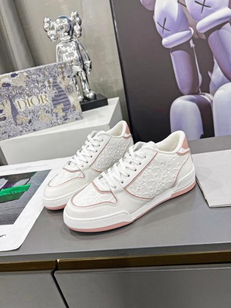 Dior One White and Nude Dior Oblique Perforated Calfskin (Women's)