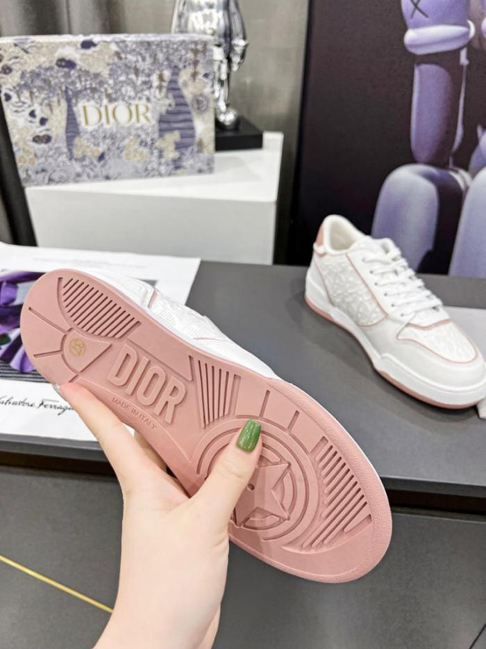 Dior One White and Nude Dior Oblique Perforated Calfskin (Women's)