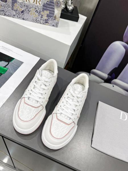 Dior One White and Nude Dior Oblique Perforated Calfskin (Women's)