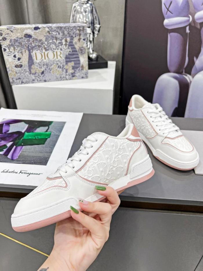 Dior One White and Nude Dior Oblique Perforated Calfskin (Women's)