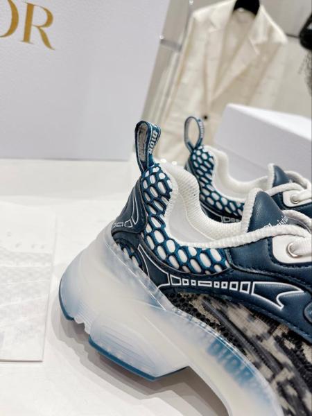 DIOR VIBE SNEAKER Deep Blue Dior Oblique Technical Fabric and Transparent Rubber