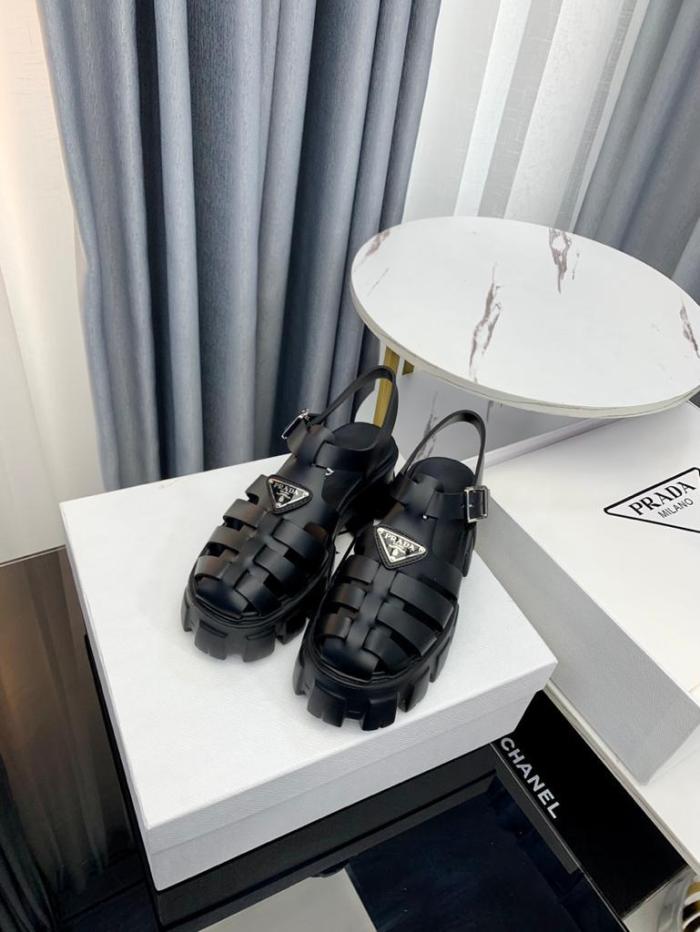 Prada Monolith Foam Rubber 55mm Sandals Black