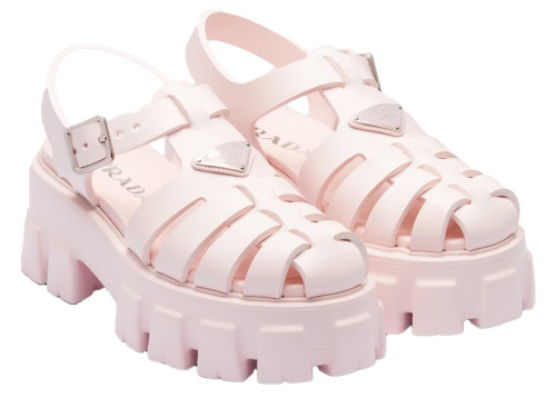 Prada Monolith Foam Rubber 55mm Sandals Alabaster Pink