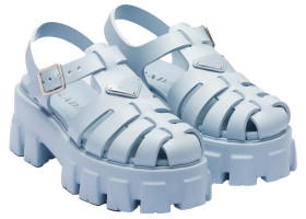 Prada Monolith Foam Rubber 55mm Sandals Light Blue