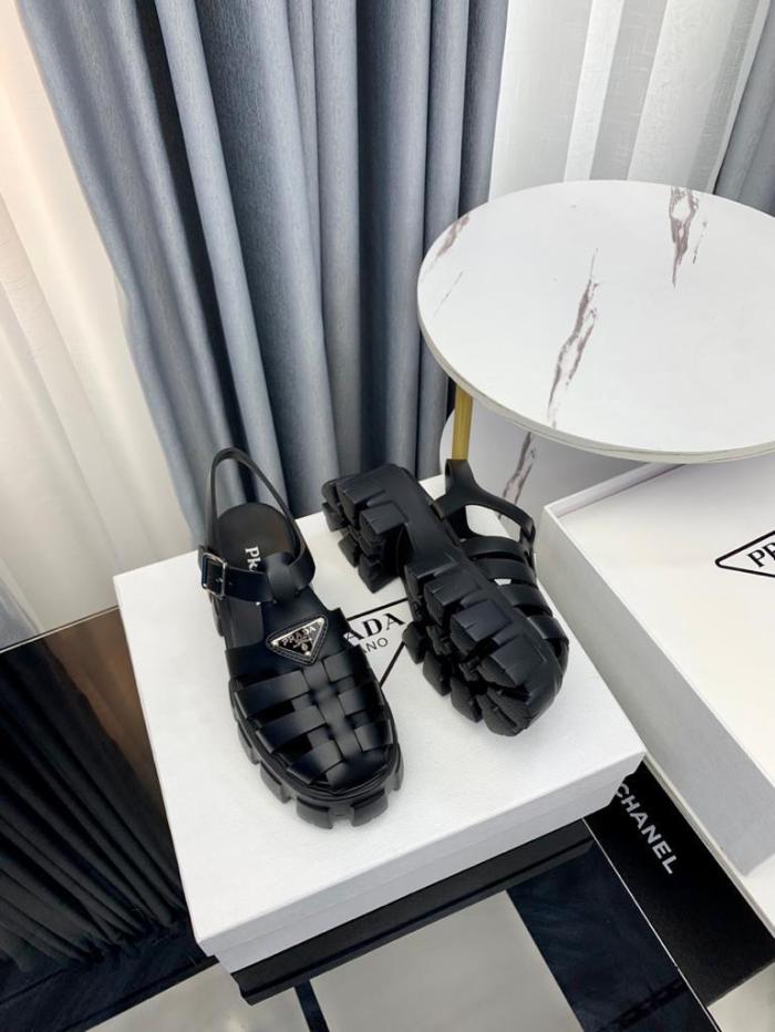 Prada Monolith Foam Rubber 55mm Sandals Black