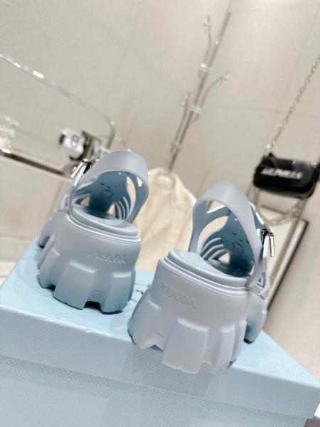 Prada Monolith Foam Rubber 55mm Sandals Light Blue