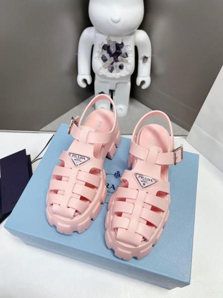 Prada Monolith Foam Rubber 55mm Sandals Alabaster Pink