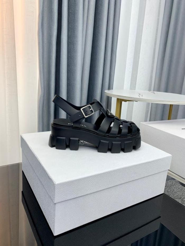 Prada Monolith Foam Rubber 55mm Sandals Black