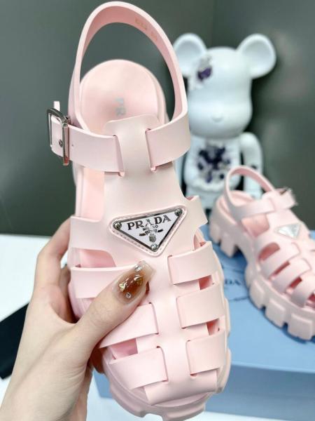 Prada Monolith Foam Rubber 55mm Sandals Alabaster Pink