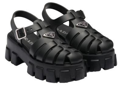 Prada Monolith Foam Rubber 55mm Sandals Black