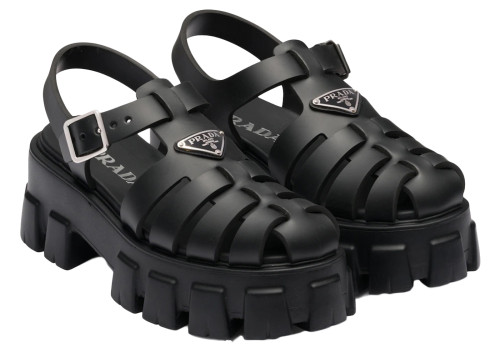 Prada Monolith Foam Rubber 55mm Sandals Black