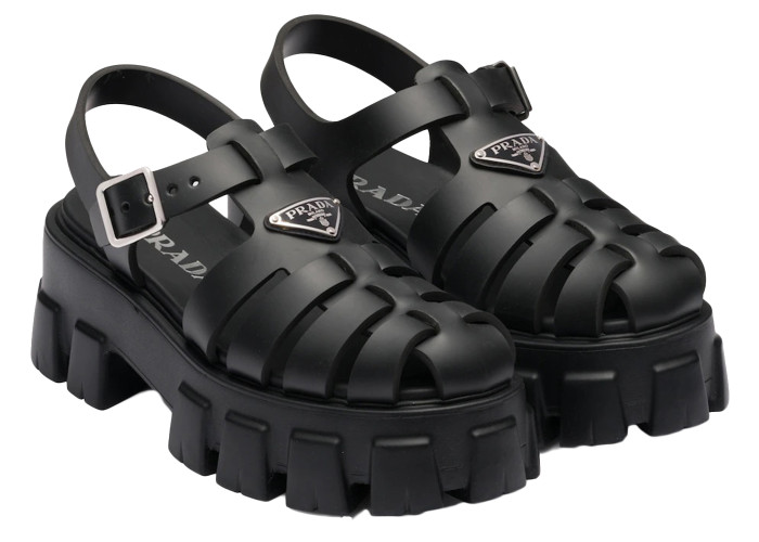 Prada Monolith Foam Rubber 55mm Sandals Black